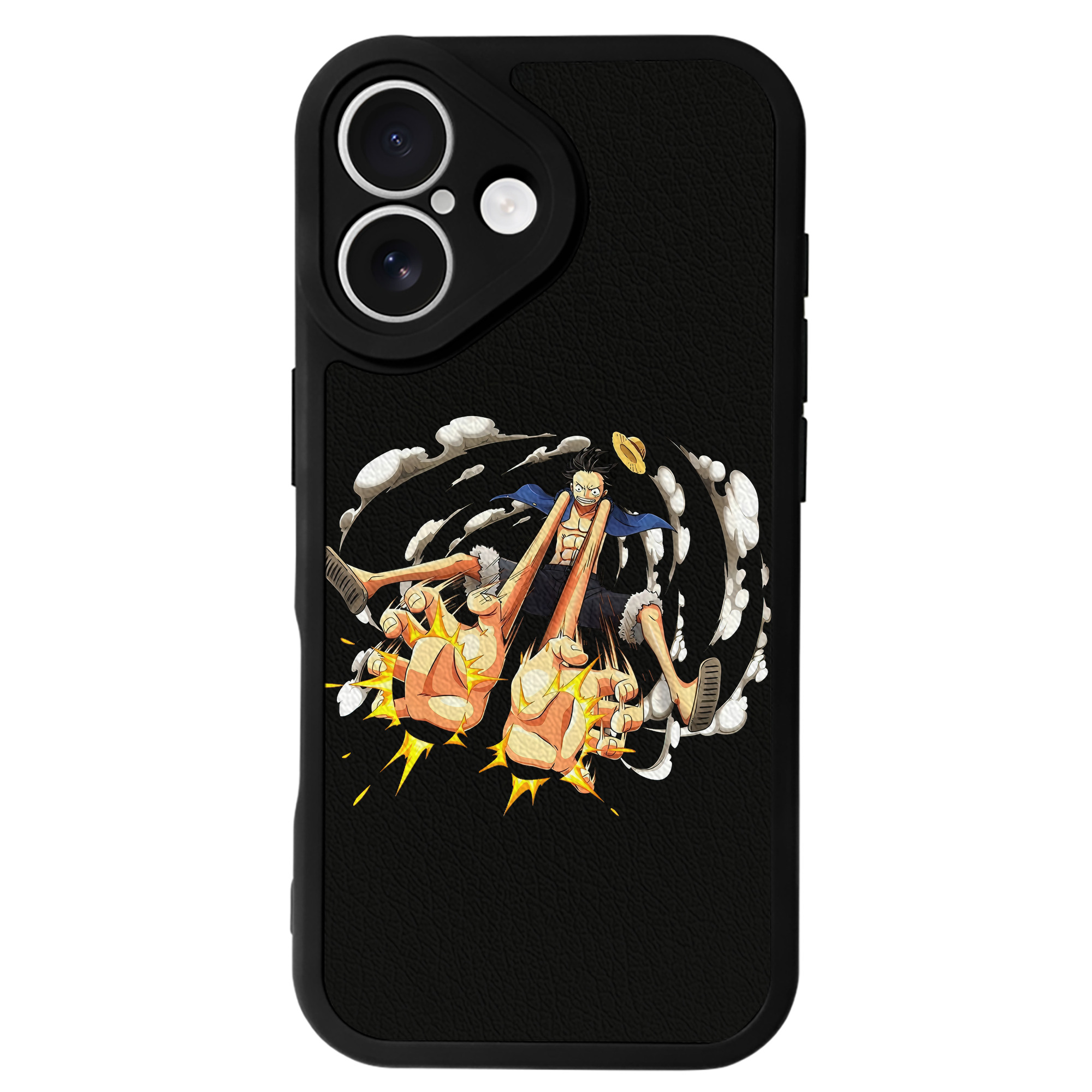 （画像用） ワンピース モンキー・D・ルフィ ONE PIECE Monkey D. Luffy 【iPhone 16シリーズ対応】シリコンスマホケース（レザー調） 材質：シリコン